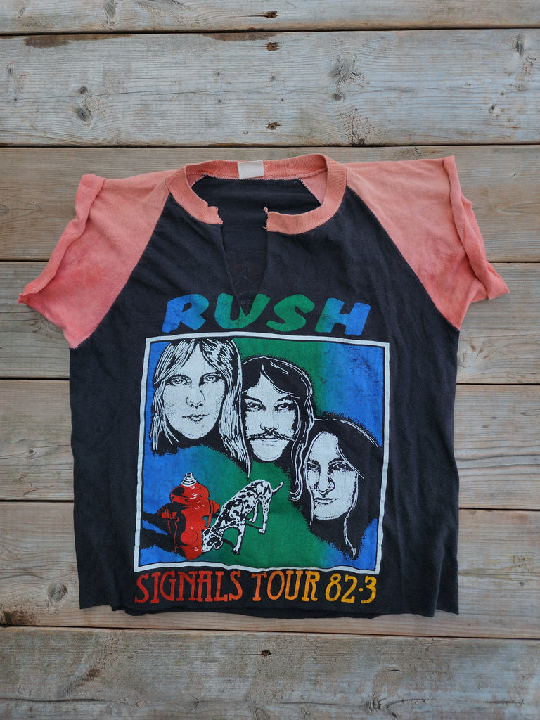 Vintage 1980's Rush, Signals Tour 82-83, Parking Lot Cut Off Shirt (Men's Small)