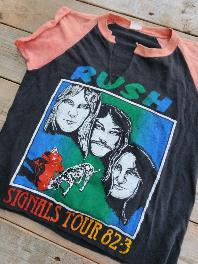 Vintage 1980's Rush, Signals Tour 82-83, Parking Lot Cut Off Shirt (Men's Small)