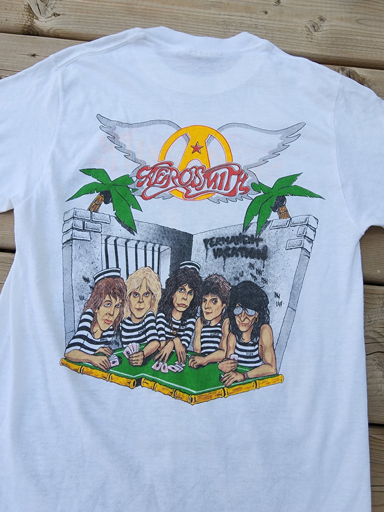 Vintage 1980's Aerosmith ''Permanent Vacation'' T-shirt (Men's Small)