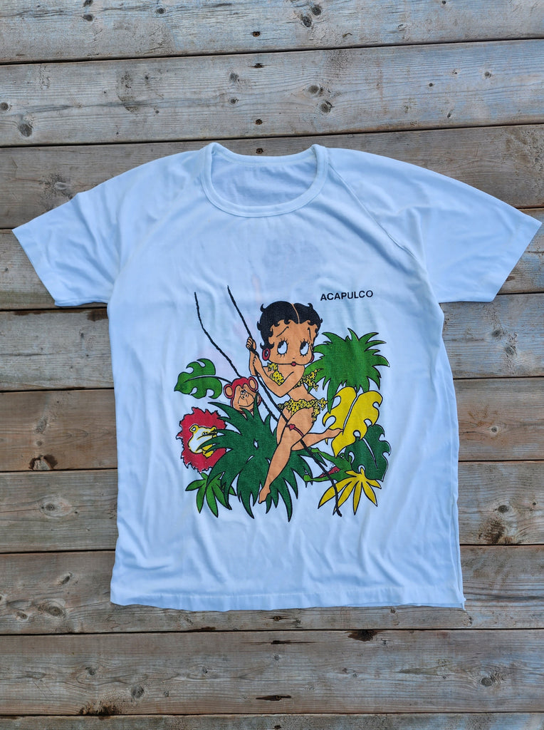 Vintage 1980's Betty Boop Acapulco Souvenir Beach T-shirt (one Size)