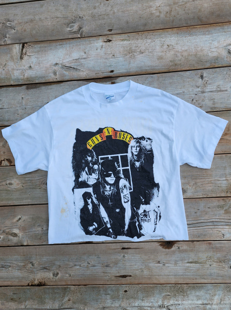 Vintage 1980's Gun's & Roses, Appetite For Destruction, Crop T-shirt