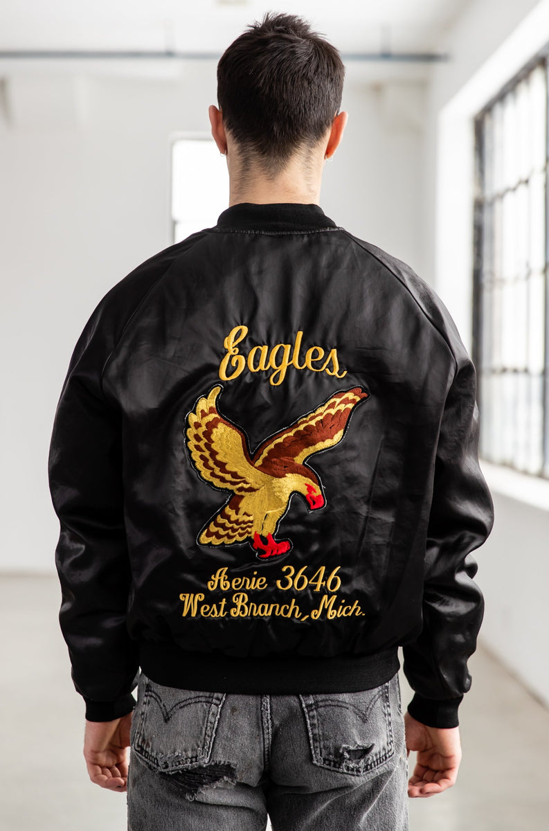 vintage satin patch jacket サテン ワッペン ブルゾン vintage satin patch jacket サテン ワッペン ブルゾン