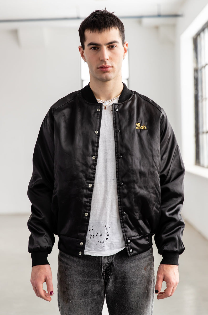 vintage satin patch jacket サテン ワッペン ブルゾン vintage satin patch jacket サテン ワッペン ブルゾン