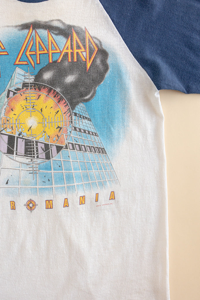 Vintage 1980's Def Leppard Tour Shirt| 1983 Pyromania baseball shirt| Rock Till you Drop Tour Till You Drop ( men's XS-Small)
