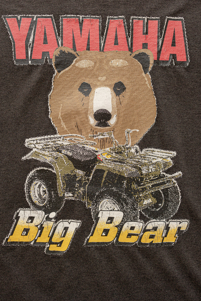 Vintage 1980's Yamaha T-shirt| Big Bear four wheels| Charcoal Black T-shirt| Yamaha Dealership Promo T-shirt (men's Medium)