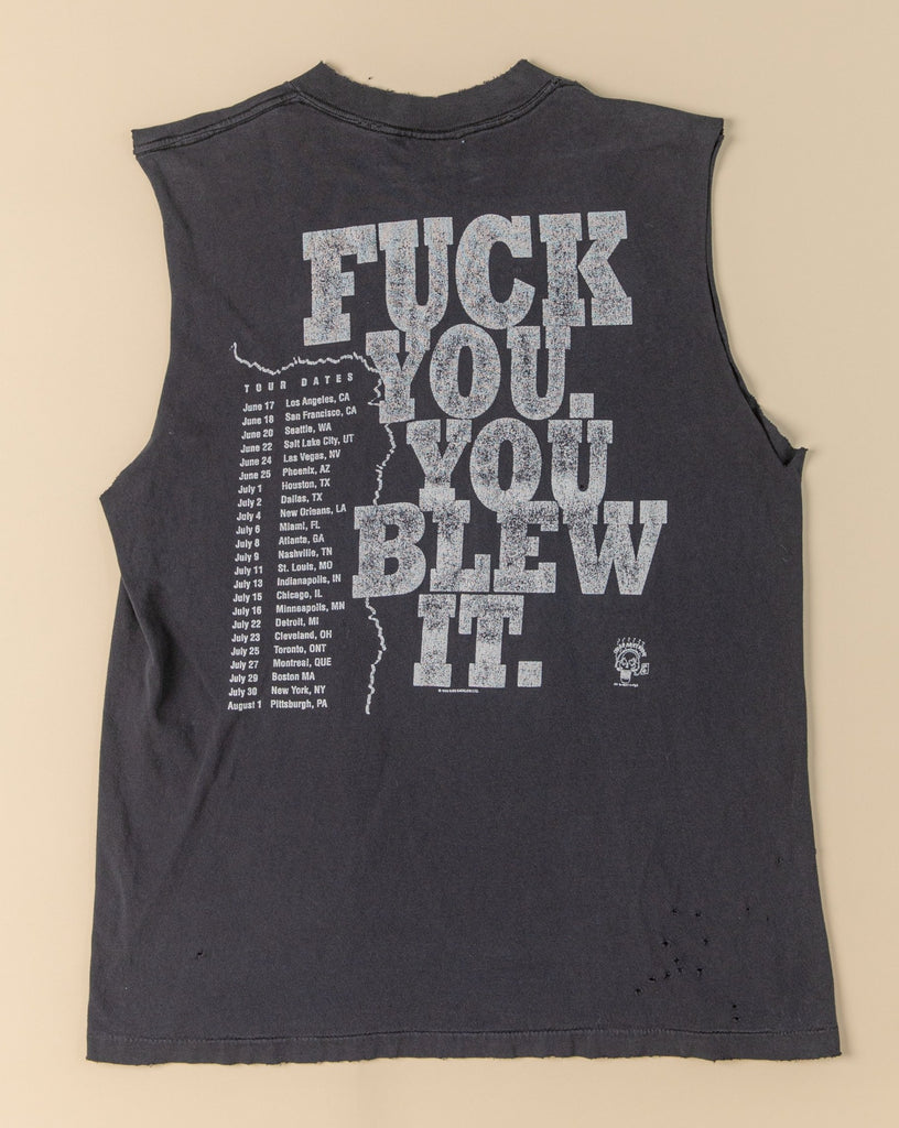 Vintage 1990's KISS Sleeveless Shirt  "Fuck you. You Blew it" Conventions Tour | 1995-96 conventions ''I Was There'' T-shirt | (Mens Large)