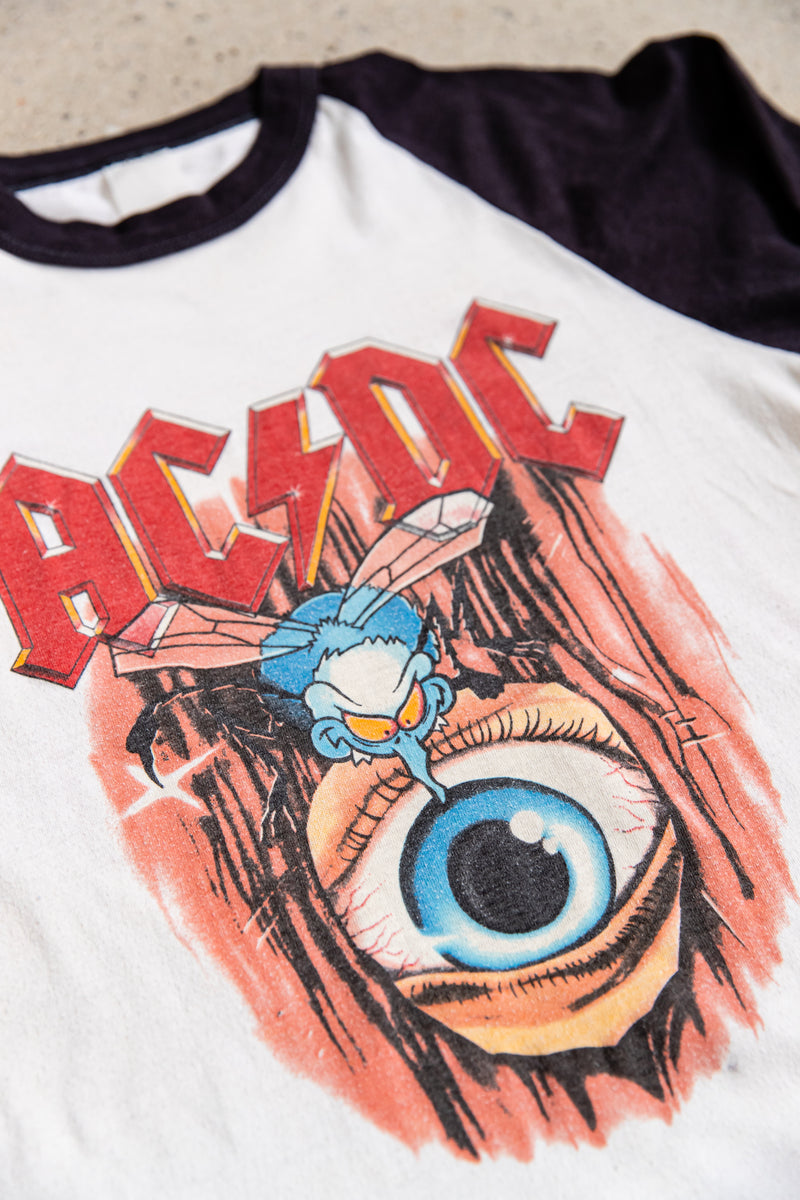 Vintage, 1980's, 1985 ACDC Fly On The Wall Tour Raglan shirt