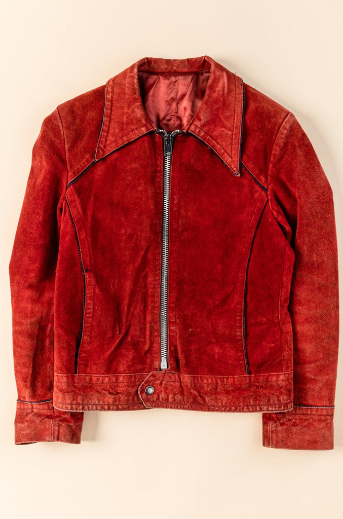 Vintage 1970's Orange Suede Jacket | Dagger Collar Jacket | Vintage western Suede Jacket | 70's western suede Jacket | Men's Small