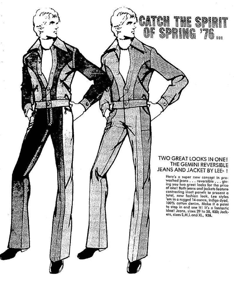 1970's Vintage Gemini Lee's Reversible Two Toned Bell Bottoms Jeans | Rare Vintage Lee's Patchwork Bell Bottom Jeans  (Men's 29)
