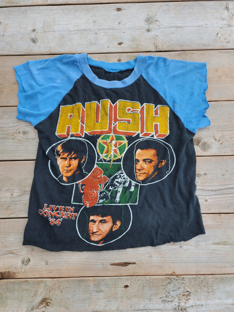 Vintage 1980's Rush, Live in Concert '84, Signals, Parking Lot Cut Off Shirt (Men's Small)