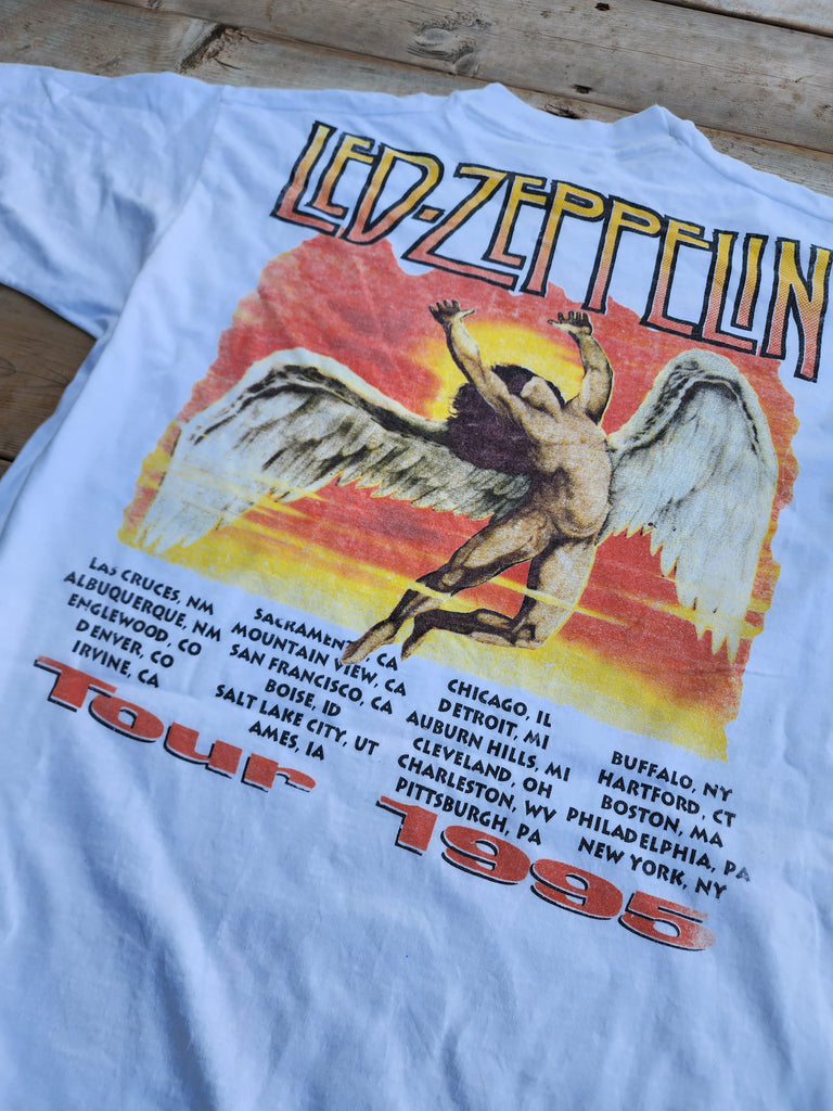 Vintage 1990's Jimmy Page Robert Plant, Led Zeppelin 1995 Tour T-Shirt (Men's XL)