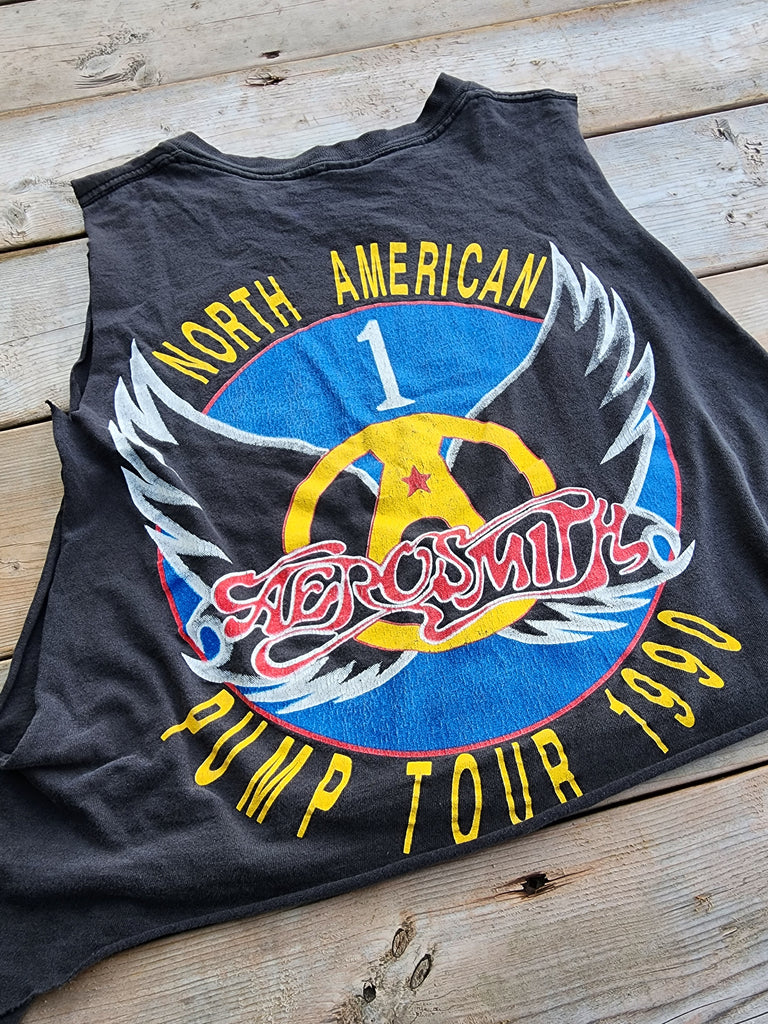 Vintage 1990's Aerosmith, North American Pump Tour, Cut Off Shirt (One Size)