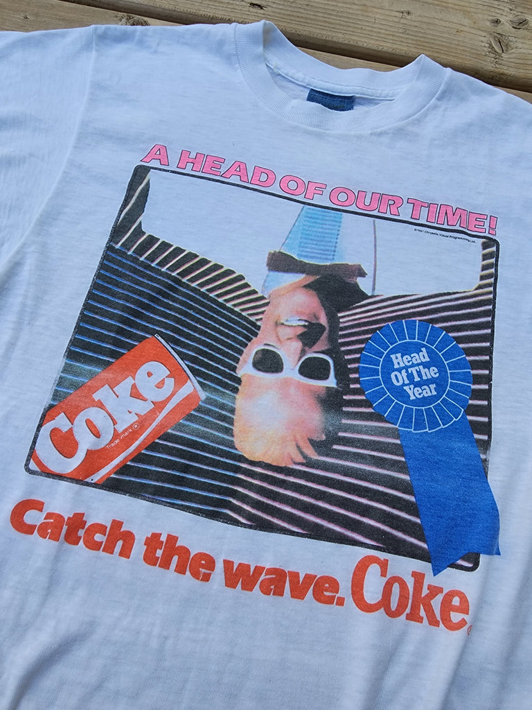 Vintage 1987 Coke Max Headroom ''Catch The wave'' T-shirt (Men's Small)
