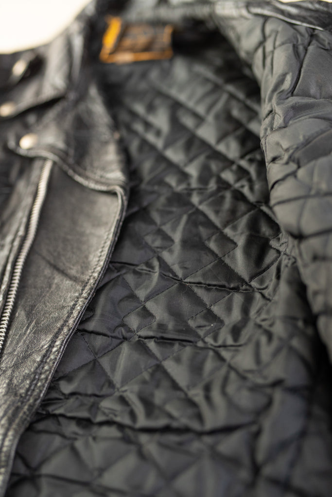 1960's Bead Breed Leather Perfecto Jacket | Black Leather Moto Jacket | Vintage Biker Jacket Made in U.S.A.  (Men's Large/ 44 )