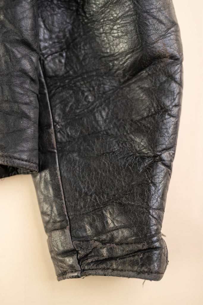 1960's Bead Breed Leather Perfecto Jacket | Black Leather Moto Jacket | Vintage Biker Jacket Made in U.S.A.  (Men's Large/ 44 )