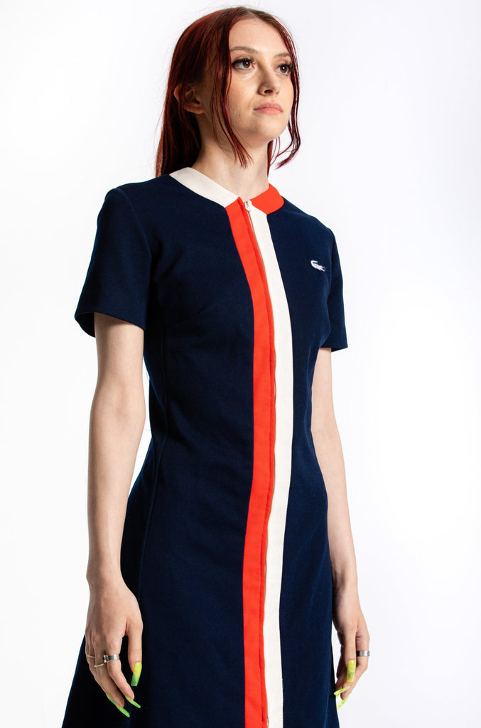 1960's Vintage Tennis Dress | Red, White and Navy | Chemise By Lacoste (women's Small/Medium)