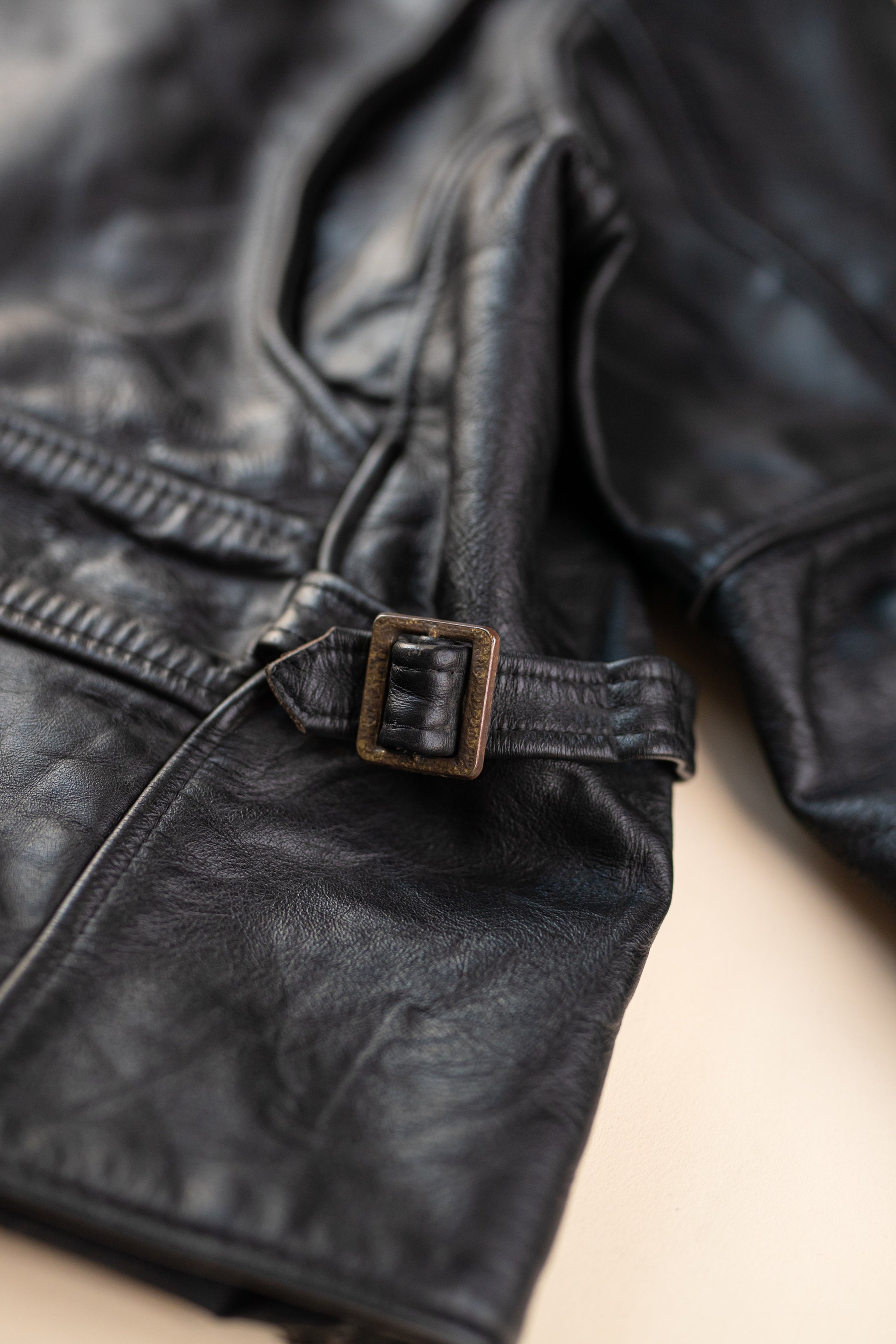 1970's Vintage Lesco Leathers Jacket Black Moto Leather Jacket
