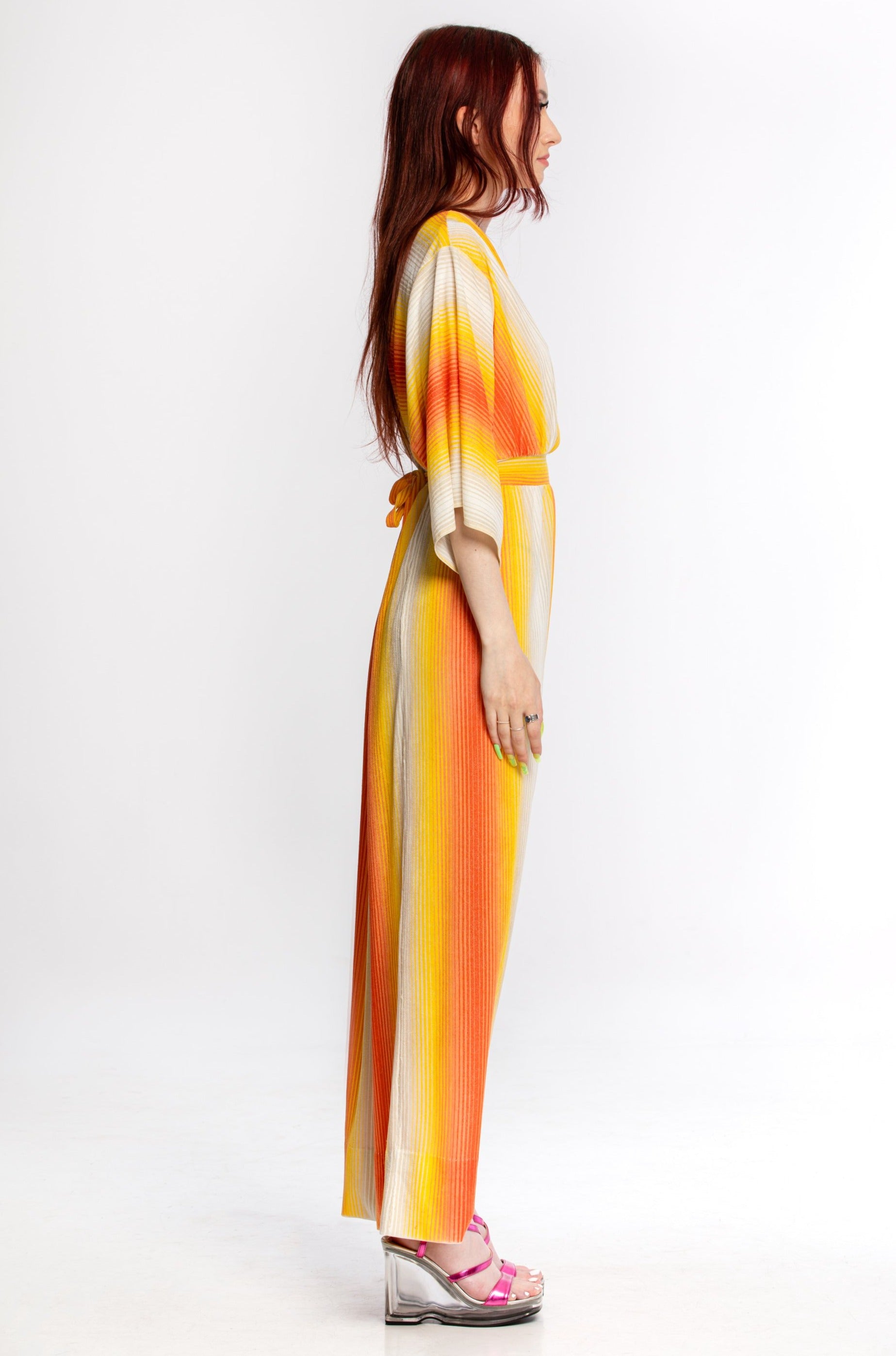 terry cloth maxi dress Terry 3/4 Sleeve Maxi Zip Dress