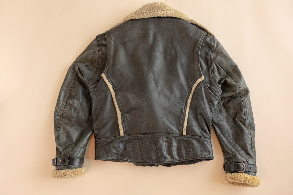 1980's Harley-Davidson Shearling Jacket| Leather aviator Jacket| Special Edition + Very Rare| Harley Leather Jacket  (women's medium)
