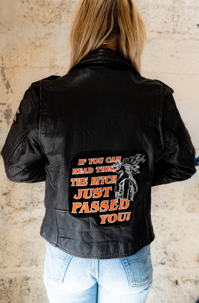 1990's ''BIKER BITCH'' Moto Leather Jacket