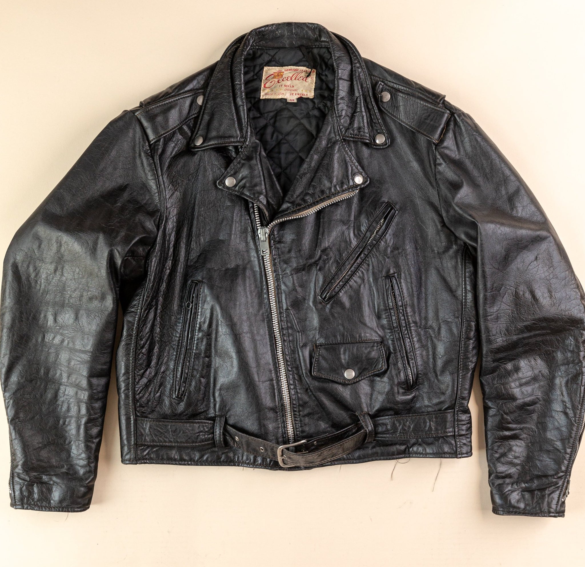 Vintage excelled leather motorcycle jacket on sale