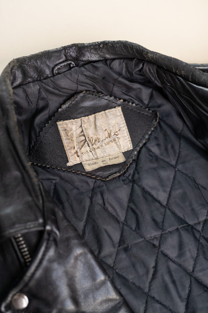 70's Brooks Leather Perfecto Jacket |Vintage Leather Moto Jacket | Vintage Biker Jacket Made in Korea (Men's Small / 40)