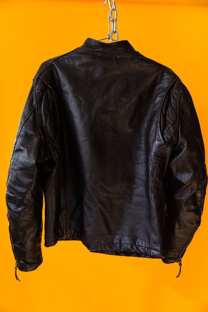 1960's Chocolate Brown Cafe Racer Leather Jacket