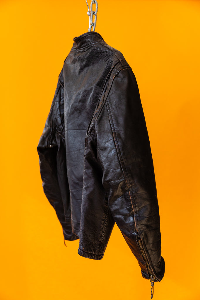 1960's Chocolate Brown Cafe Racer Leather Jacket