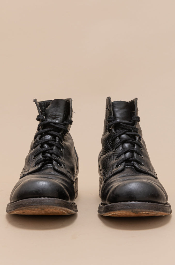 Vintage 1960's Military Boots | Black Leather Military Boots | Official Military Combat Boots | Black Army Boots | Lace up boots (men's 10E)