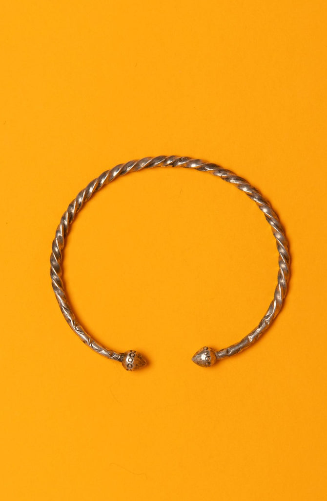 1970's Navajo Twist Rope Sterling Silver Cuff Bracelet