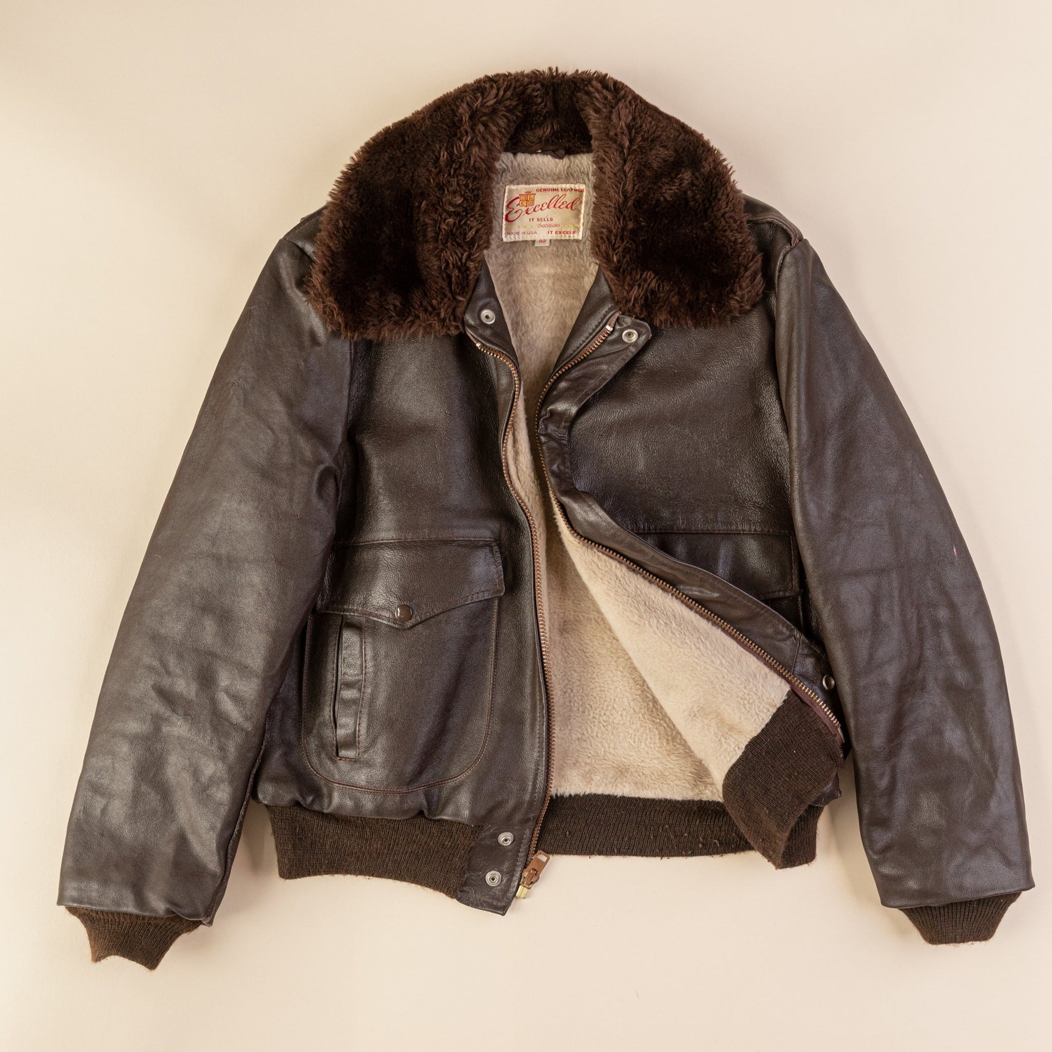 Men's excelled leather bomber jacket cheap