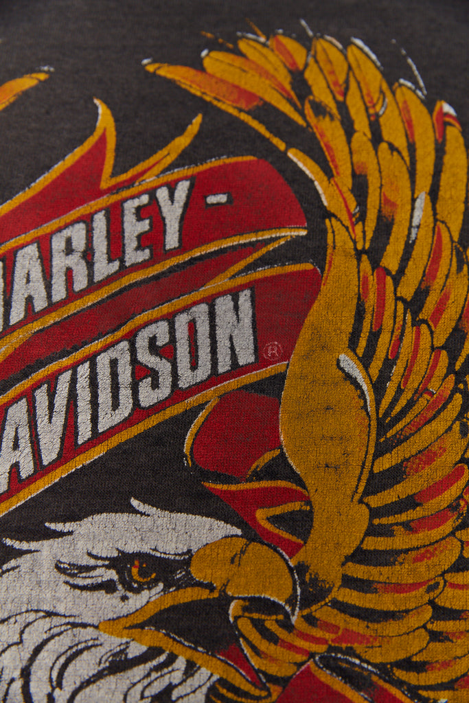 Vintage 1980's Harley-Davidson Motorcycles With Eagle T-shirt (Men's Boxy Extra Large)