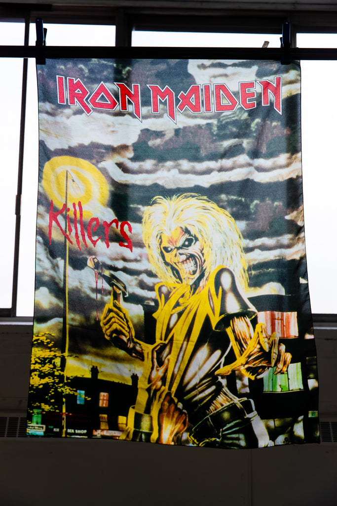 Vintage 1980's Iron maiden Killers Classic Album Canvas Fabric Poster Flag  | Heavy Metal Memorabilia  |  Original Merch