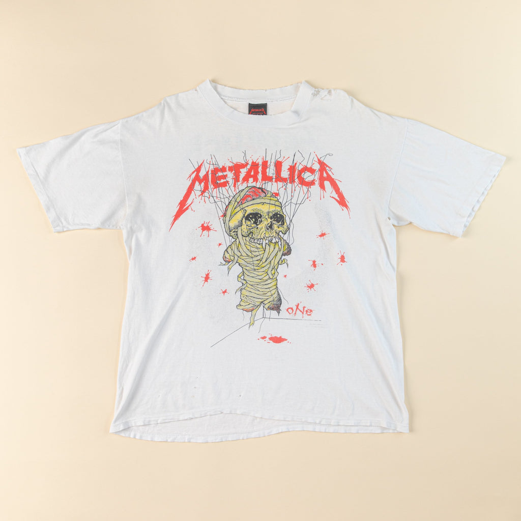 Vintage 1980's METALLICA Shirt ONE shirt ''Landmine Left Me In Hell'' Pushead Metallica T-shirt  1989 Metallica T-shirt (Mens X-Large)