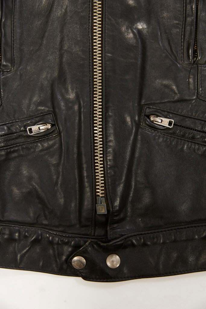 Vintage 1980's Yamaha Biker Leather Jacket| Buttery black leather Cafe Racer| Black Yamaha Jacket| Vintage moto Jacket (Men's Extra Small)