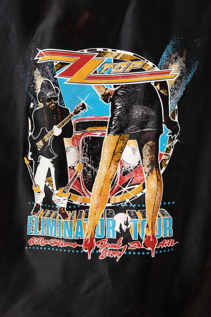 Vintage 1980's ZZ Top - Eliminatour Tour Classic Album Canvas Fabric Poster Flag | Heavy Metal Memorabilia | Original Merch