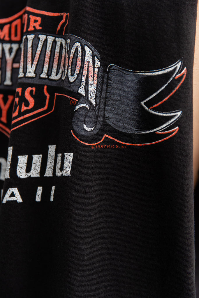 1987 Harley-Davidson ''Real Men Wear Black'' Pacific Honolulu Hawaii Sleeveless Shirt