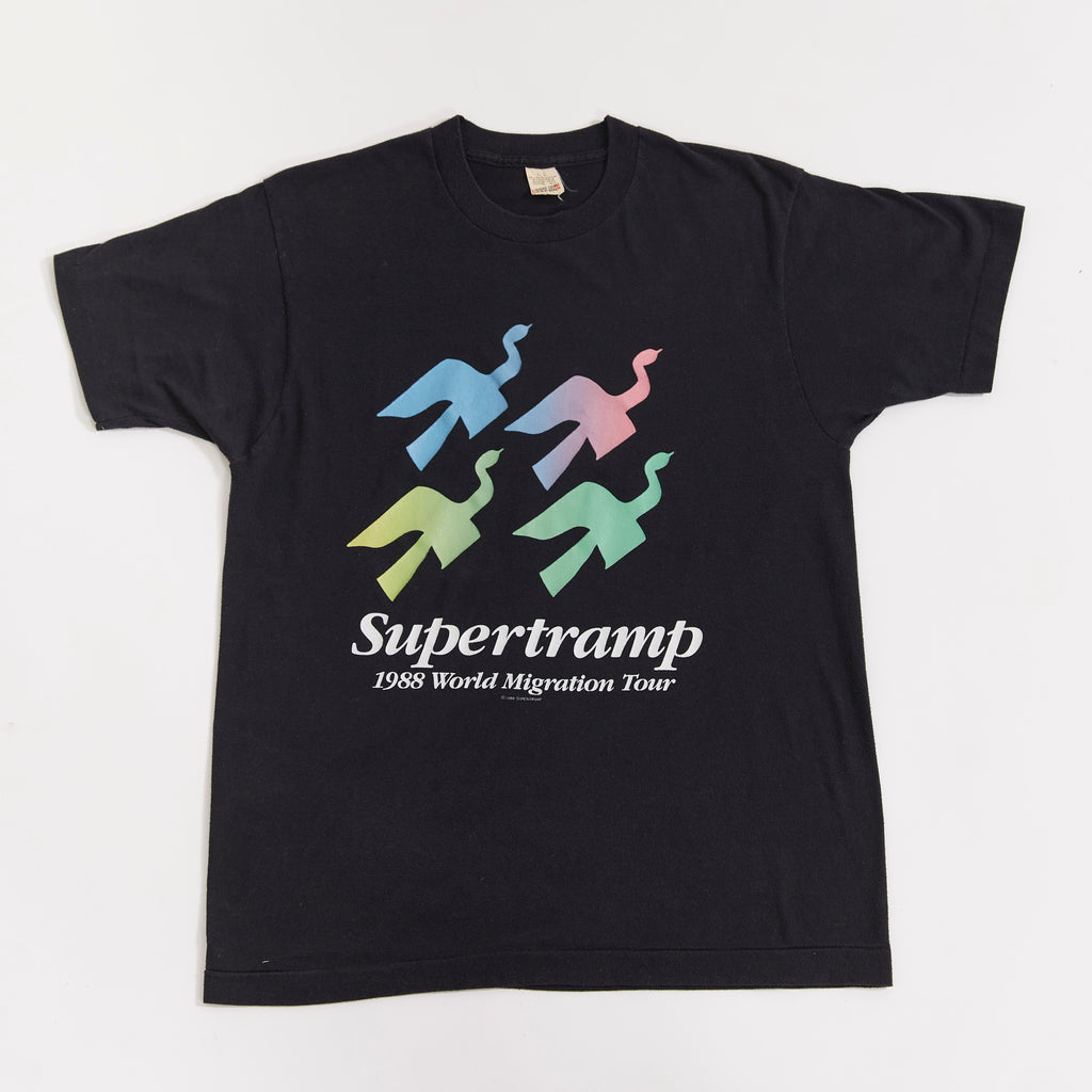 Vintage 1988 Supertramp World Migration Tour T-Shirt | Screen Stars 50/50 cotton polyester| Single Stitch | Men's Small