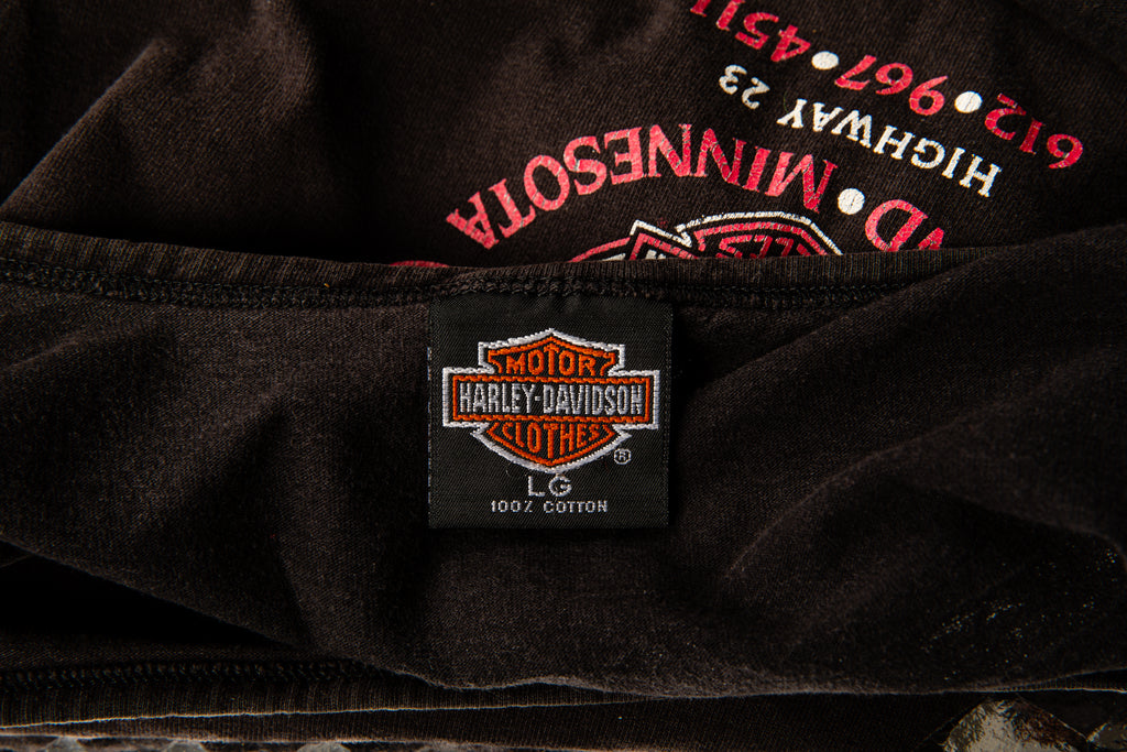 1990's Harley-Davidson Motorcycle ''Tattooed On my Heart'' R.K Stratman inc. Apol's Minnesota Crop Tank Top
