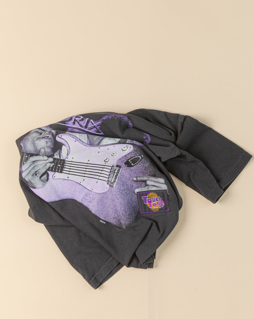 Vintage 1990's JIMI HENDRIX 3D Graphic | 90's Purple Double Hendrix Touch Tone Interactive Graphic Single Stitch T-shirt | (Men's Large)