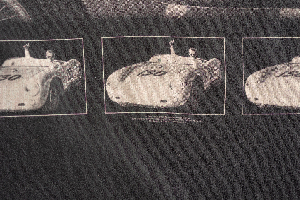 Vintage 1990's James Dean “LITTLE BASTARD” Porsche 550, Memorial James Dean 1931-1955 t-shirt Medium/Large