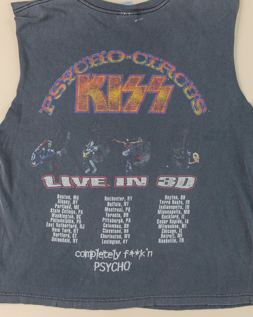 Vintage 1990's KISS Shirt  Psycho-Circus  US Tour  1997 ''Live in 3D'' Completely Fuck'n Psycho T-shirt  (Men's Large)