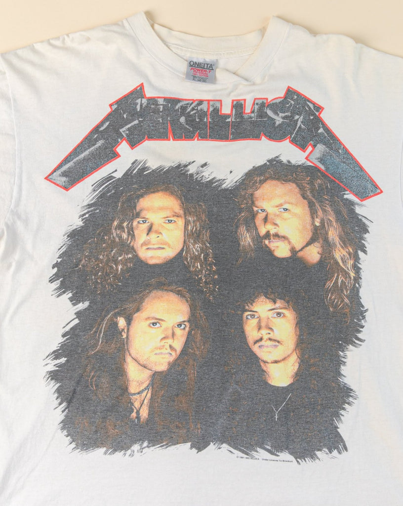 Vintage 1990's METALLICA "Wherever I May Roam" Tour shirt | 1991 Signed Metallica T-shirt | Stage Set T-shirt (Men's X-Large)