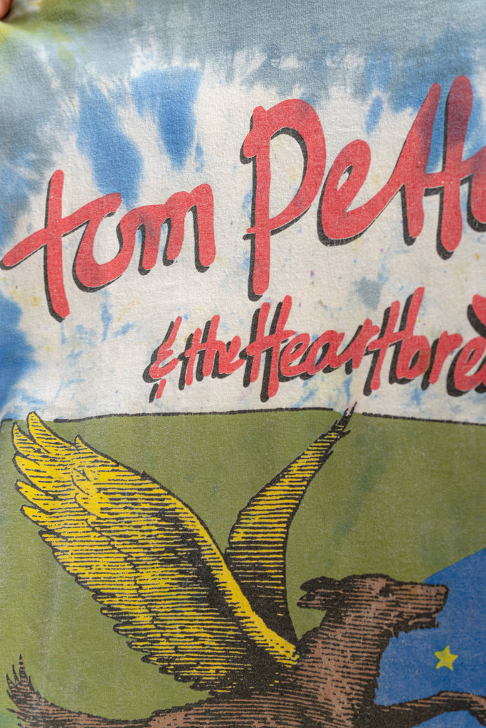 Vintage 1990's TOM PETTY & The Heartbreakers t-shirt | 1995 ''Dogs With Wings Tour" Tie Dye U.S.A. Tour | (Men's Large)