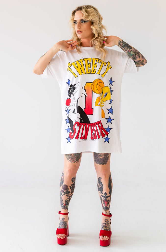 1990's Tweety And Sylvester T-shirt Dress