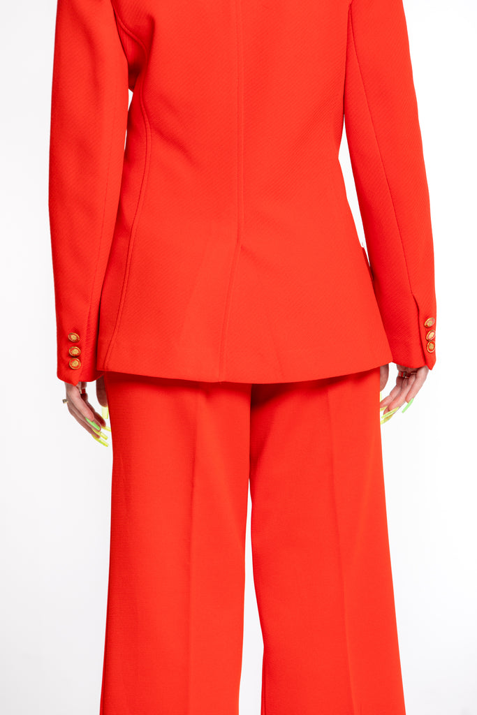 Vintage 70's pantsuit | 70's Flare Suit| 1970's 2 Pieces Red Power Suit by Alex Garay | Vintage Women's Suit (women's small/medium or 8)