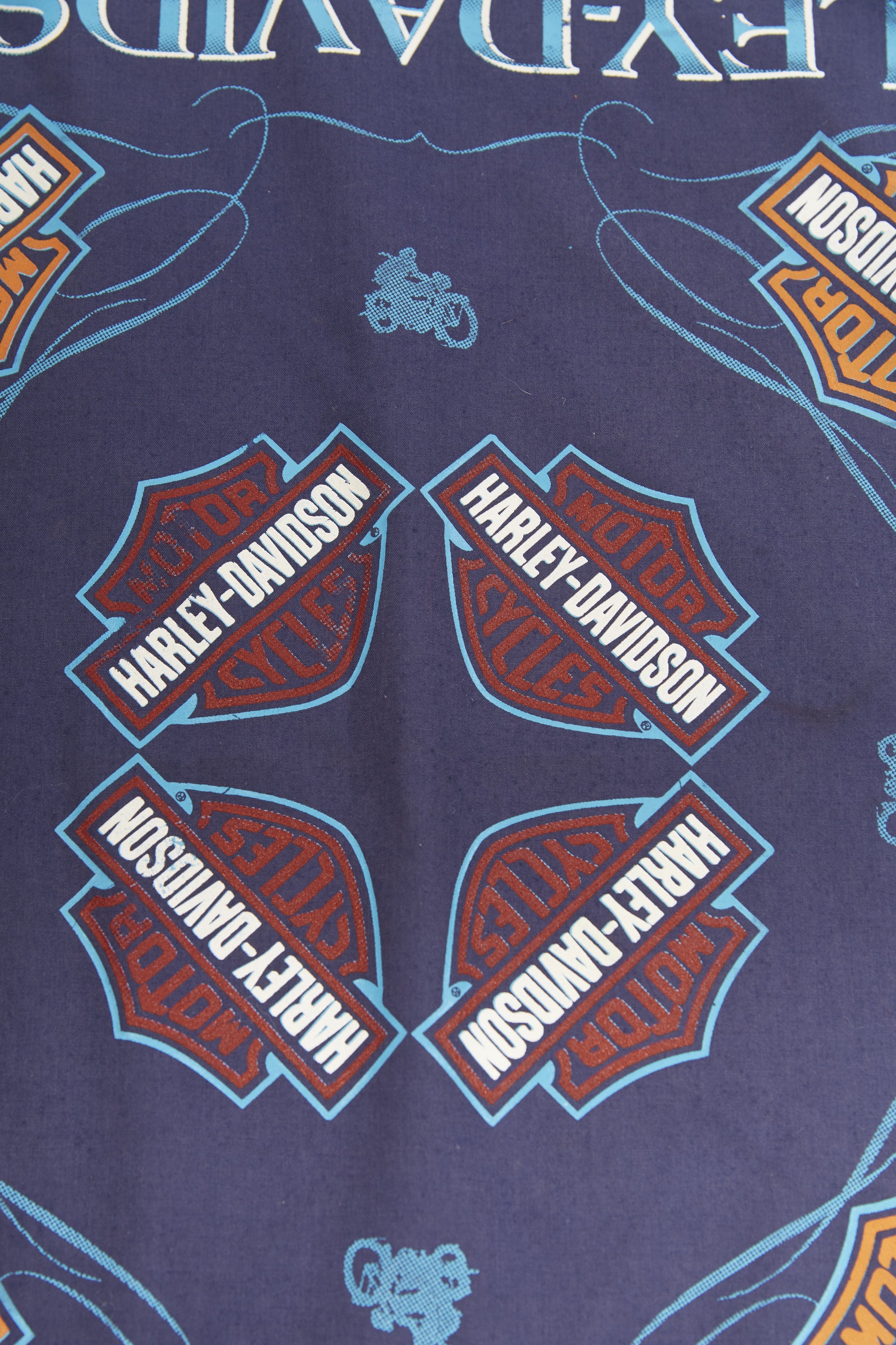 希少 80's Harley-Davidson バンダナ 4枚セット Vintage 80's Harley-Davidson Blue Bandana |Official Licensed