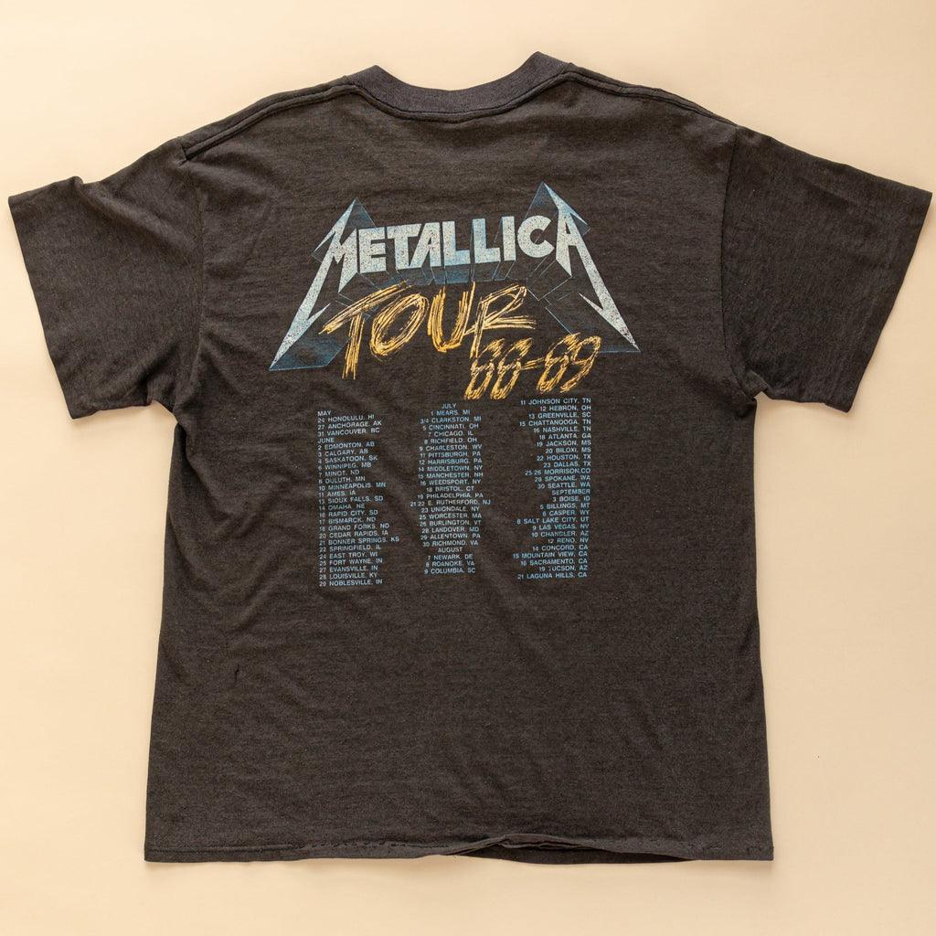 Vintage 80's Metallica T-shirt| Justice for All| tour 88-89 T-shirt| Paper Thin| Brockum OG Metallica Tour t-shirt| (men's Medium)