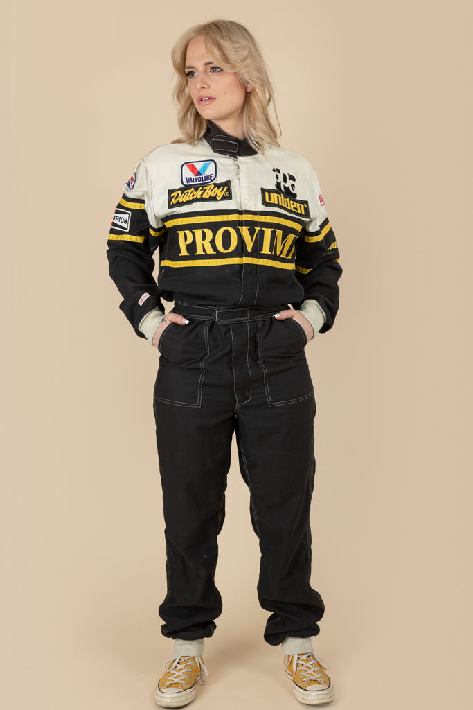 Vintage 80's Simpson Nomex Racing Suit| Fire Racing Coveralls| Valvoline, provimi, ppg, Dutch Boy, champion, Loctite, USA (3/88)
