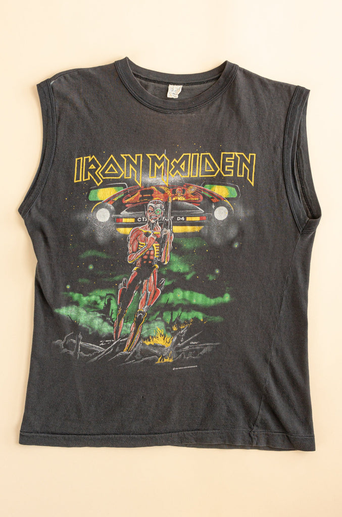 Vintage 86' Iron Maiden Somewhere in Time Tour Sleeveless 80's Iron Maiden Tour Shirt Somewhere on tour 86-87 Sleeveless (men's small)